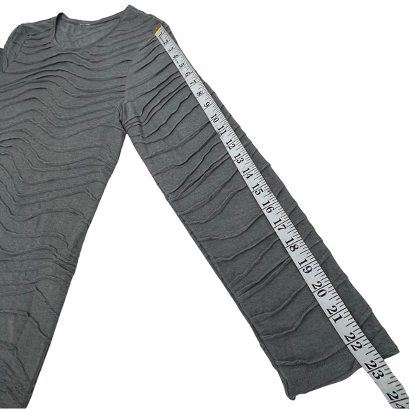 Chico’s Solid Textured Top Long Sleeve Gray M Medium 570247582 - Picture 9 of 13